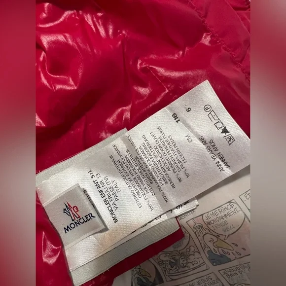 Moncler Girls Pink Puffer Logo Jacket - Picture 8 of 16